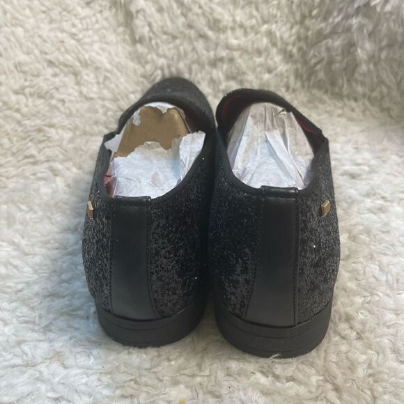 NWOT Black glitter synthetic leather Men’s slip on dress shoes rubber soles SZ13 main image 8